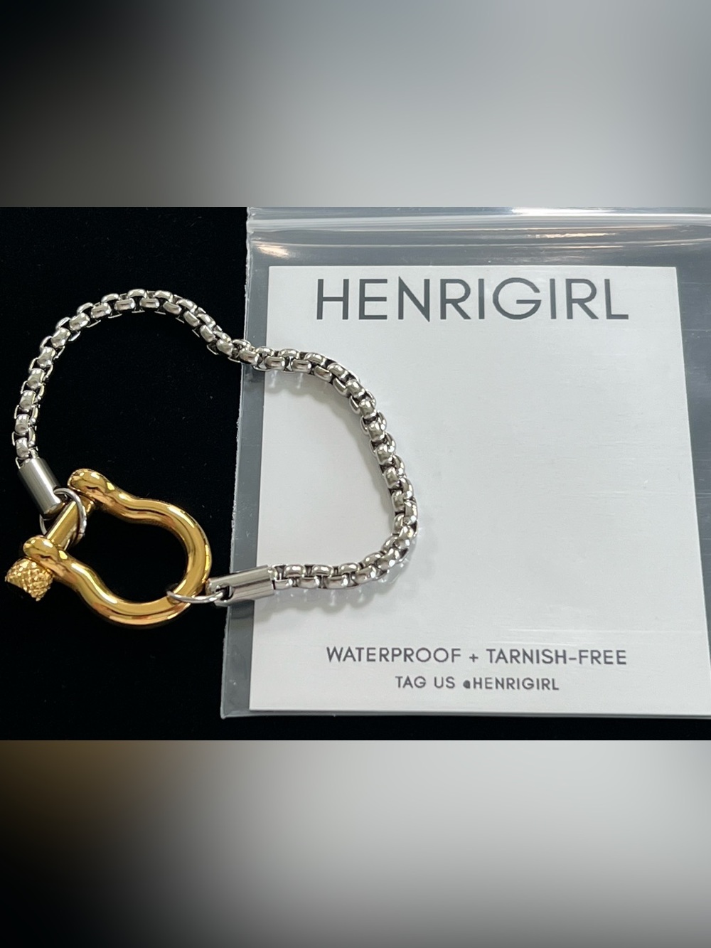 Henrigirl Gwen Mixed Metals Silver/Gold Color Horsebit Bracelet NEW